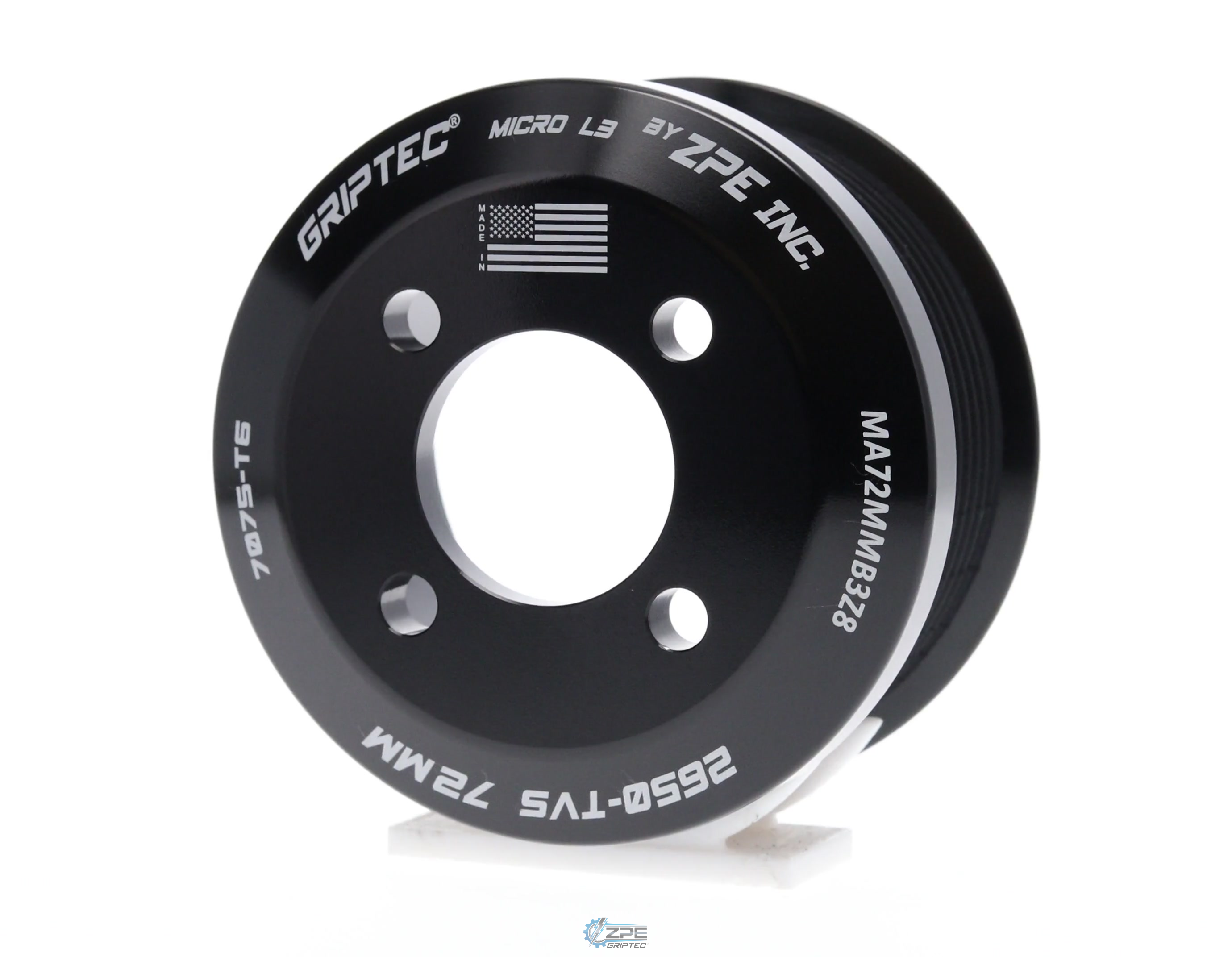 72mm 8 Rib ZPE GripTec® 2pc Magnuson LSA/LT4 2650 TVS L3 Black Pulley Only